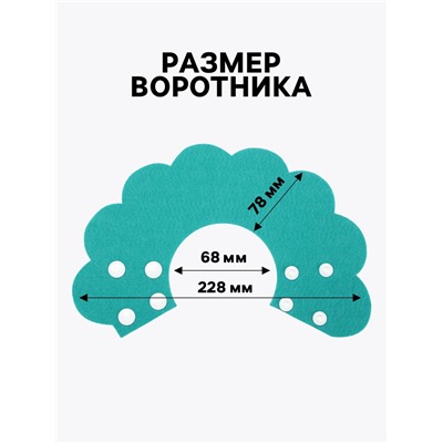 Ветеринарный воротник «Ромашка», размер M, фетр, бирюзовый