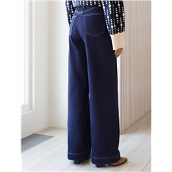 Джинсы-трубы из эластичного денима на флисе