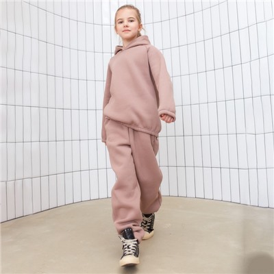 Брюки для девочки MINAKU: Basic Line KIDS, тёмно-бежевые, рост 104 см