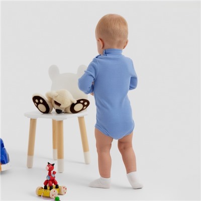 Боди - водолазка детская MINAKU, рост 62-68 см, пыльно-голубое