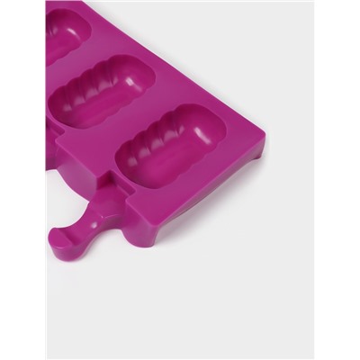 Форма для мороженого «Эскимо волна», силикон, 19.4×13 см, 3 ячейки (7×4 см), МИКС