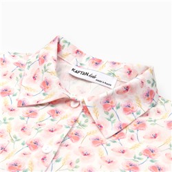 Рубашка для девочки KAFTAN «Цветы», размер 34 (122-128 см), розовая