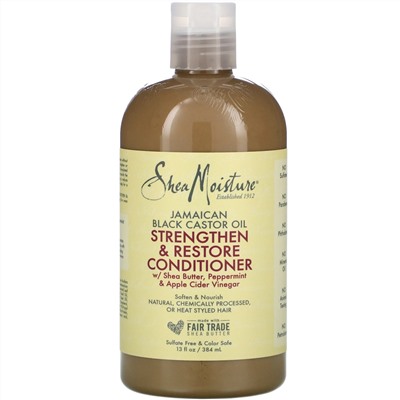 SheaMoisture, ямайское черное касторовое масло, укрепляющий и восстанавливающий кондиционер, 384 мл (13 жидк. унций)