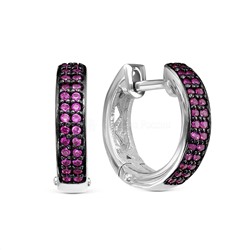 Серьги из серебра с фианитами родированные 925 пробы с-7189р215