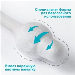 Ватные палочки с ограничителем, коробка 40 шт., пластик