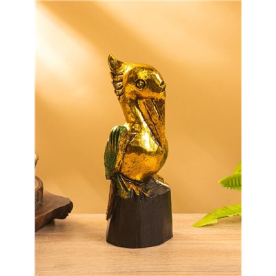 Сувенир интерьерный «Пеликан», 7×7×20 см, дерево, золото