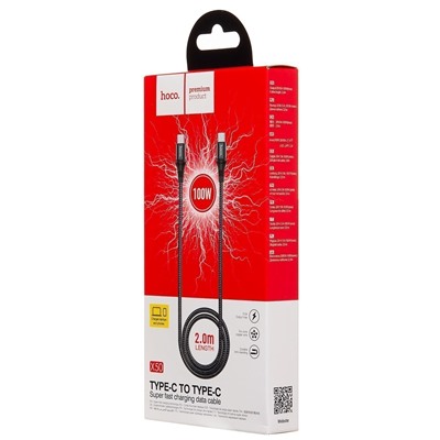 Кабель Type-C - Type-C Hoco X50 Excellent 100W 200см 5A  (black)