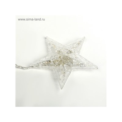 Гирлянда «Бахрома» 2.4×0.9 м с насадками «Звёзды», IP20, прозрачная нить, 138 LED, свечение тёплое белое, 8 режимов, 220 В