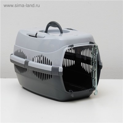 Переноска для животных до 9 кг «Пижон», металлическая дверь, 43×29×27.5 см, серая