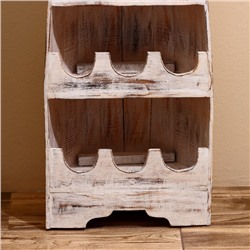 Подставка для бутылок «Лодка», 37×20×100 см, дерево албезия, белая