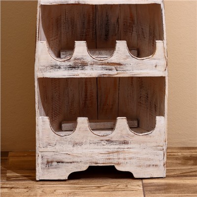 Подставка для бутылок «Лодка», 37×20×100 см, дерево албезия, белая