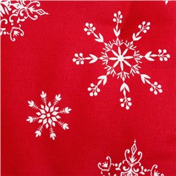 Подушка на стул новогодняя «Белые снежинки», 42×42×5 см, красная
