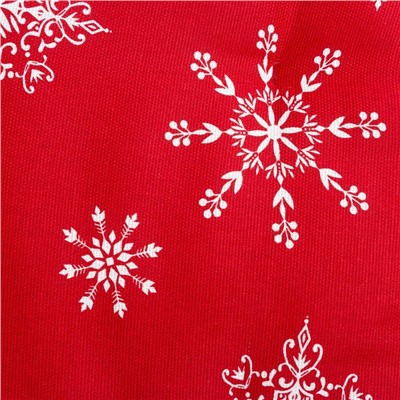 Подушка на стул новогодняя «Белые снежинки», 42×42×5 см, красная