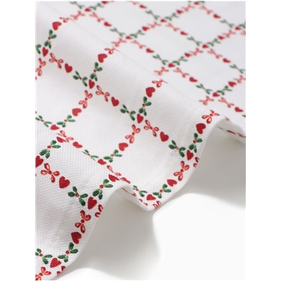 Дорожка на стол Этель Flower Cage 40×149 см, 100% хлопок, рогожка 186 г/м², белая