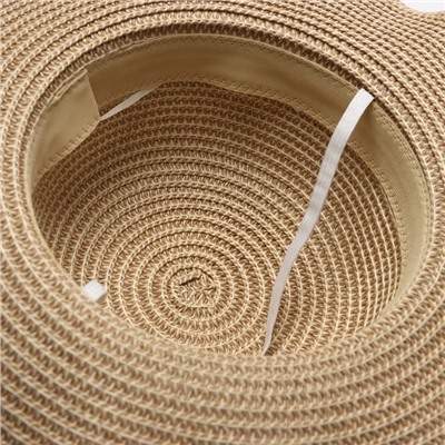 Шляпа для девочки с бантом MINAKU, размер 52, бежевая