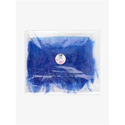 Перья петуха декоративные, на ленте, 10-15 см, 5±0.5 м, синие