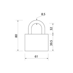 Замок навесной, тип 5, 7×70 мм