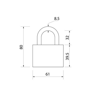 Замок навесной, тип 5, 7×70 мм