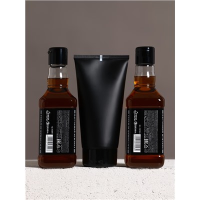 Подарочный набор «Самому крутому», гель для бритья 110 мл, гель для душа и шампунь для волос виски, 2×250 мл, Чистое счастье