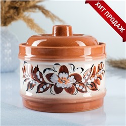 Банка для сыпучих продуктов Кунгурская керамика «Виктория», 900 мл, коричневая