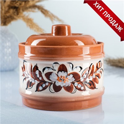 Банка для сыпучих продуктов Кунгурская керамика «Виктория», 900 мл, коричневая