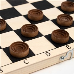 Шашки деревянные, настольная игра, с доской 29×29 см, d фишки-2.6 см, h=0.9 см