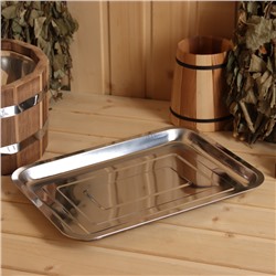 Поддон - испаритель для соляного брикета, нержавеющая сталь, 36×27 см, толщина 0.4 мм