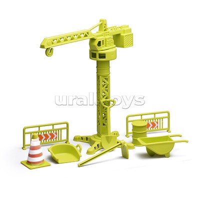Машина "Строительные работы" с дорожными знаками, в коробке