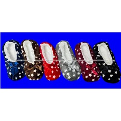 6 ПАР - Носки-тапочки внутри с мехом "Звездочки" женские