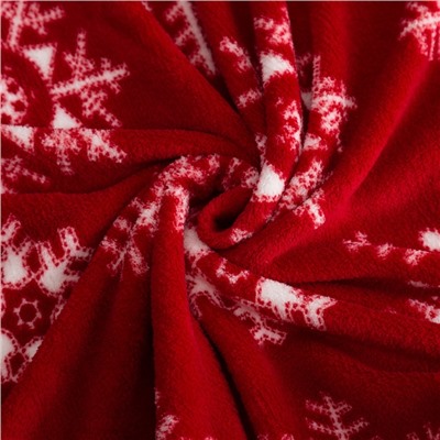 Плед «Этель. Снежинки», 180×200 см, корал-флис