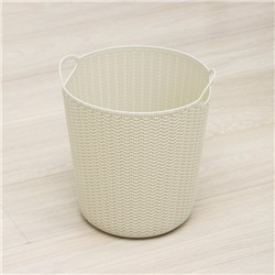 Корзина для мусора «Вязание», 10 л, d=26 см, h=29 см, белый ротанг