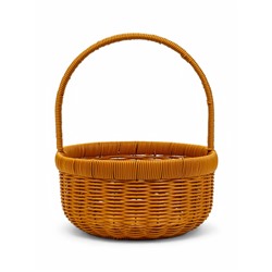 Корзина плетёная для хранения, 34×27×13 см, ручка h=20 см, коричневая