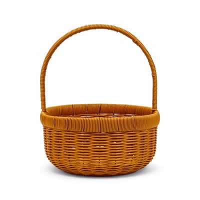 Корзина плетёная для хранения, 34×27×13 см, ручка h=20 см, коричневая