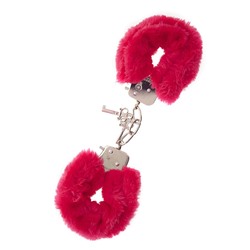 Металлические наручники с красной меховой опушкой METAL HANDCUFF WITH PLUSH RED