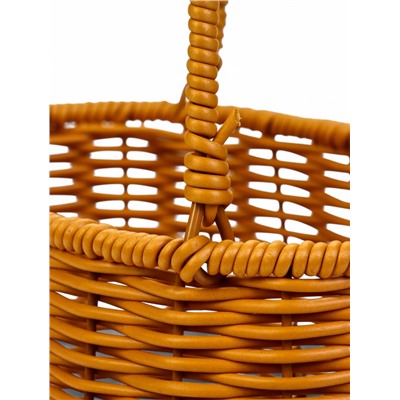 Корзина плетёная для хранения, 21×13×17 см, ручка h=13 см, коричневая