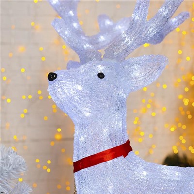 Светодиодная фигура «Олень» 60×100×35 см, акрил, 144 LED, 8 режимов, 24 В, свечение белое