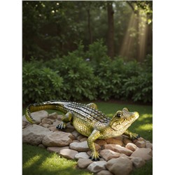 Садовая фигура из полистоуна «Кайман», 12.5×34×18 см