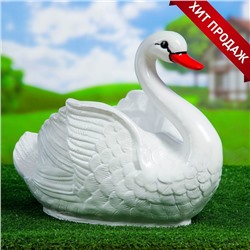 Декоративное кашпо для цветов «Лебедь», 2.5 л, 40×30×30 см, гипс