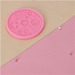 Молд для заливки Доляна «Шестерёнки», силикон, d=10.5 см, розовый
