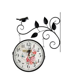 УЦЕНКА Часы настенные интерьерные «Птичка на ветке», двусторонние, на подвесе, 50×32 см, циферблат d=21 см, от батареек 2хАА