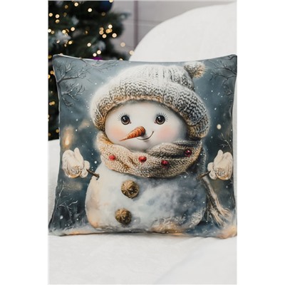 Наволочка декоративная новогодняя 2 шт 3D эффект велюр