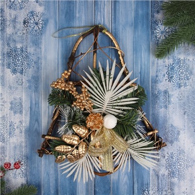 Украшение новогоднее «Зимнее волшебство. Ажурная ветка на колокольчике», 31×26 см