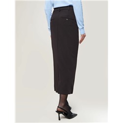 Юбка миди с двумя разрезами из премиальной поливискозы с эластаном