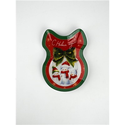 Тарелка новогодняя плоская «С Новым годом!», 13.5×18 см