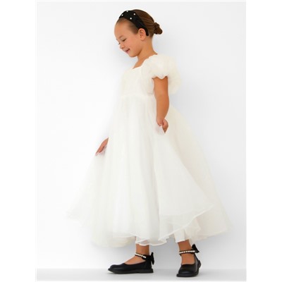 Платье нарядное для девочки KAFTAN, с воздушными рукавами, рост 98-104, белое