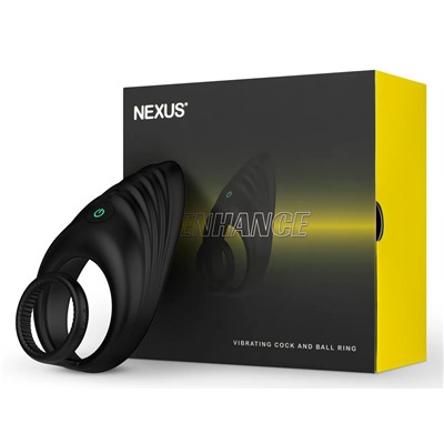 Черное эрекционное виброкольцо Nexus Enhance