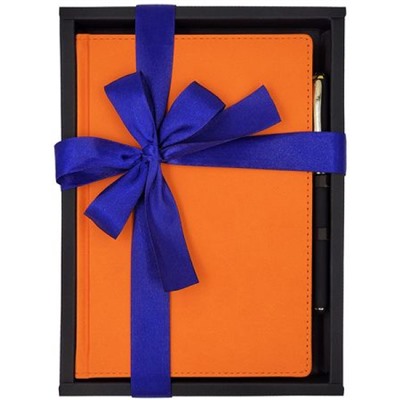 Подарочный набор Ежедневник недатированный А5 272 стр. "VELVET" (ОРАНЖЕВЫЙ ФЛУОР)+ ручка 3-115/27-2 Bruno Visconti