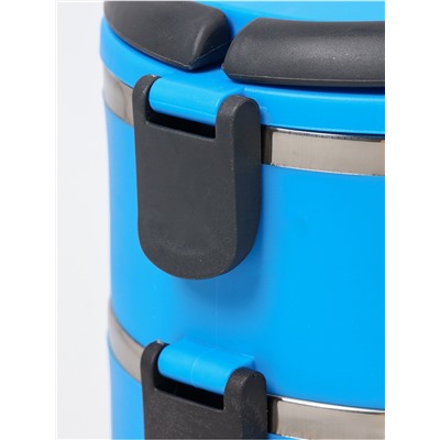 Ланч бокс Доляна «Доляна», 2 л, 14×26 см, сохраняет тепло 3 ч, нержавеющая сталь, синий