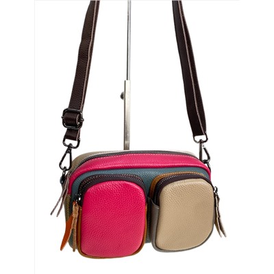 Женская сумка из натуральной кожи, цвет  мультицвет