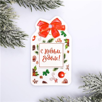 Шильдик на подарок Новый год «Новогоднее пожелание», 5×9.0 см